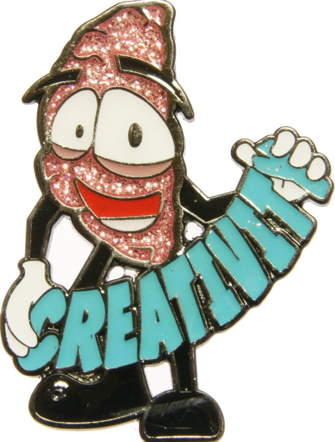 Custom Odyssey Trading Pins of Creativity Sparkly Poop Character