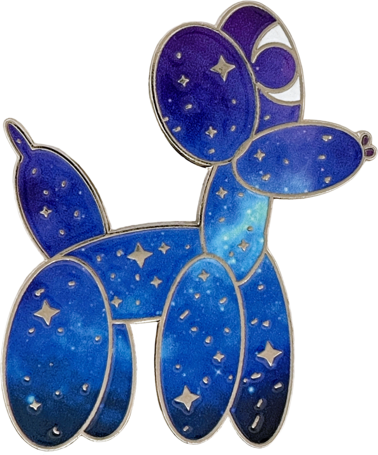 Custom Odyssey Trading Pins of Galaxy Balloon Dog
