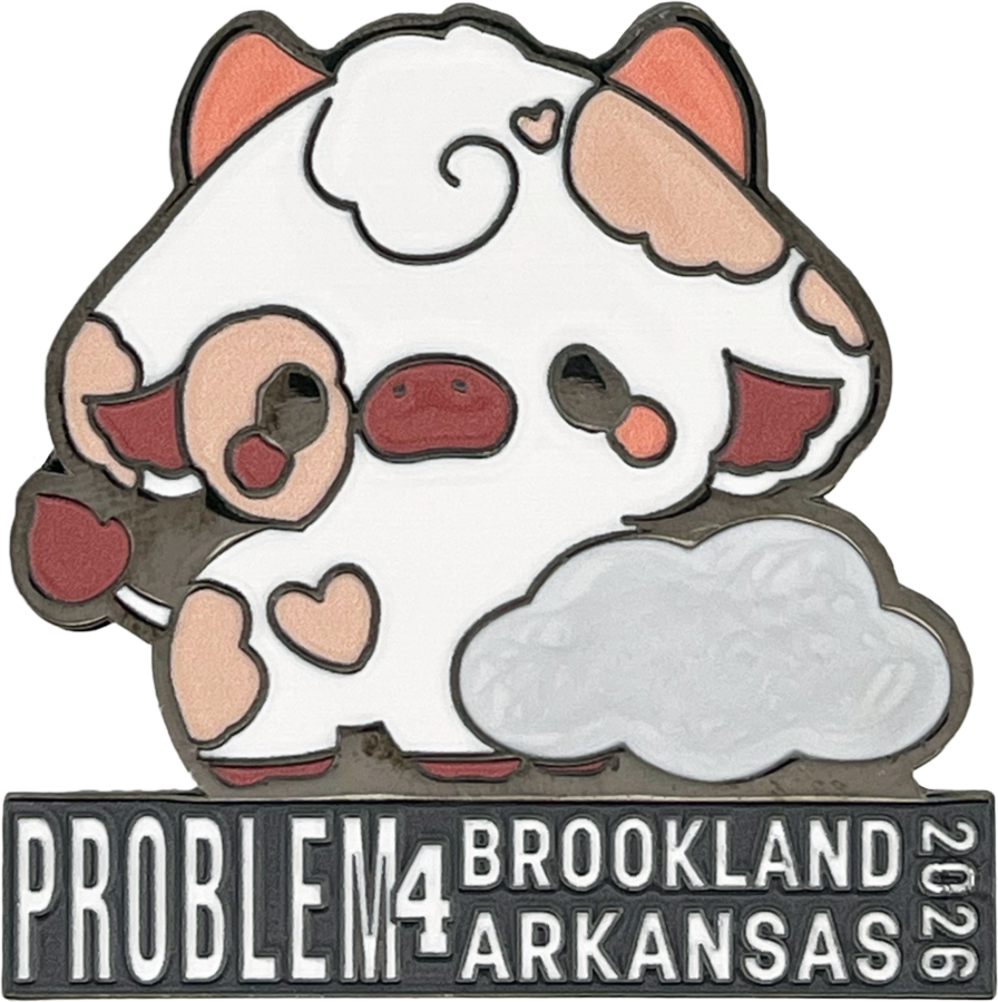 Custom Odyssey of the Mind Pin Designs like Brookland Cow with Cloud