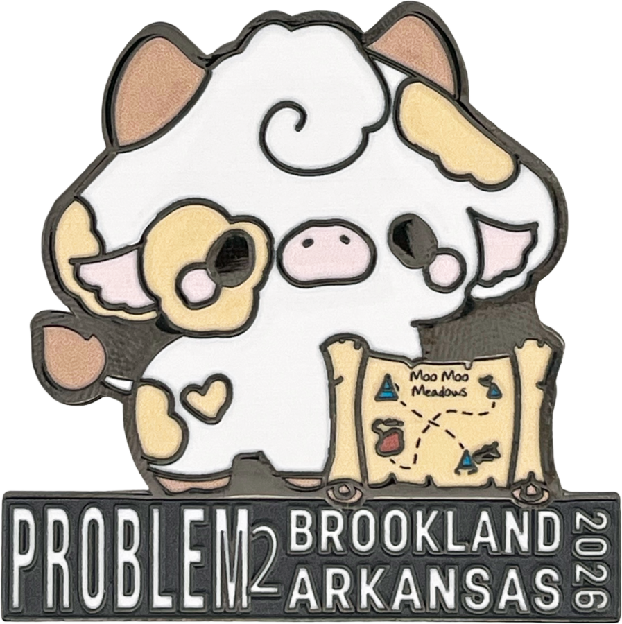 Custom Odyssey of the Mind Pin Designs like Brookland Treasure Map Cow