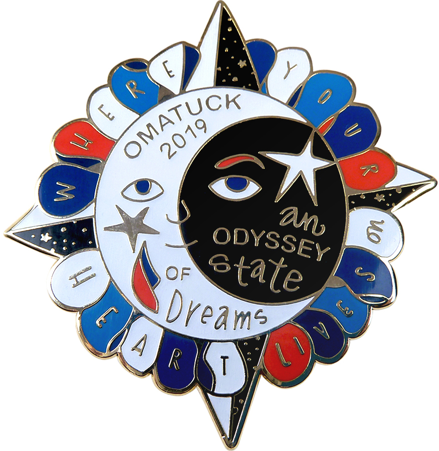 Custom Odyssey of the Mind Trading Pins of Theme State of Dreams with Moon and Star