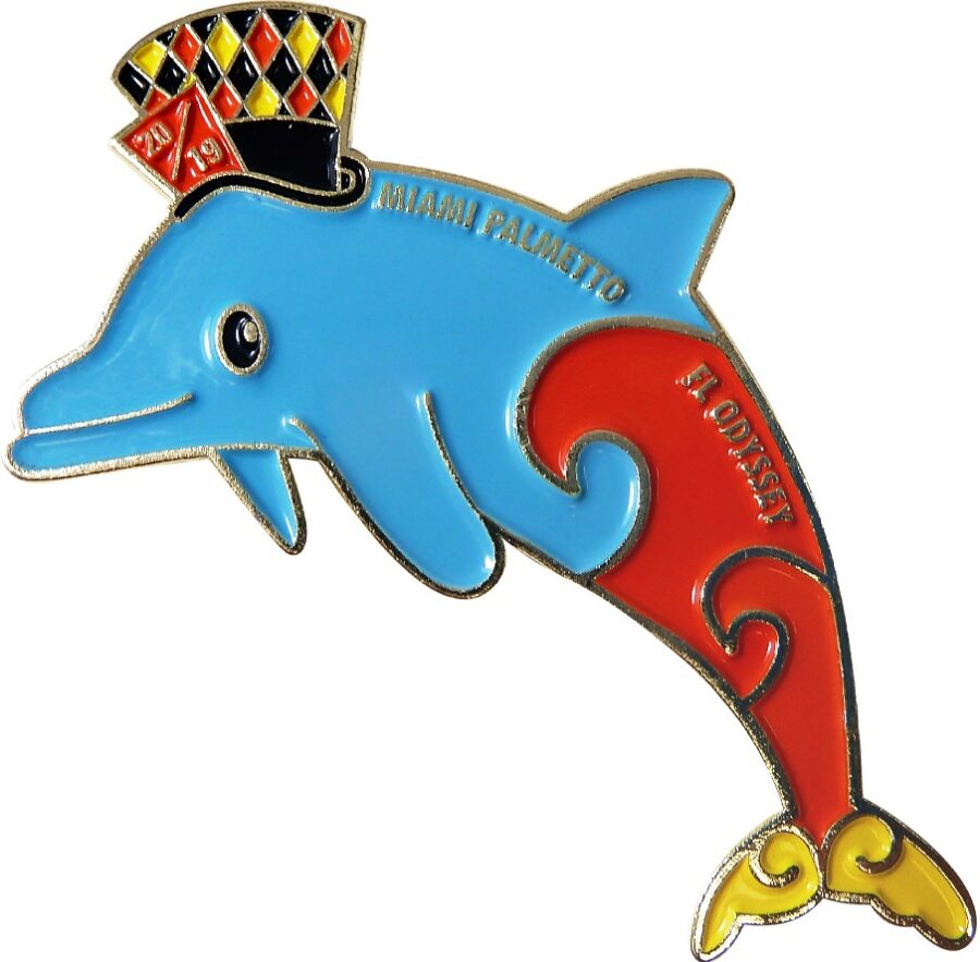 Odyssey Pins Company Design of Dolphin as Mad Hatter